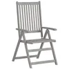 Image de vidaXL Chaises inclinables de jardin 4 pcs Gris Bois solide d'acacia
