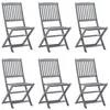 Image de vidaXL Chaises pliables d'extérieur lot de 6 Bois d'acacia solide3065520