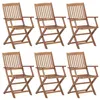 Image de vidaXL Chaises pliables de jardin 6 pcs Bois d'acacia solide3065521