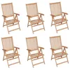 Image de vidaXL Chaises inclinables de jardin lot de 6 Bois de teck solide