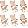 Image de vidaXL Vidaxl Chaises Inclinables De Jardin 6 Pcs Bois De Teck Solide