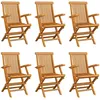 Image de vidaXL Vidaxl Chaises Pliables De Jardin 6 Pcs Bois De Teck Solide