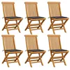 Image de vidaXL Chaises de jardin et coussins anthracite lot de 6 Bois de teck3065590