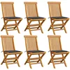 Image de Vidaxl Chaises De Jardin Et Coussins Anthracite Lot De 6 Bois De Teck