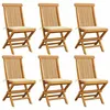 Image de vidaXL Chaises de jardin et coussins crème lot de 6 Bois teck massif3065592