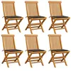 Image de vidaXL Chaises de jardin et coussins taupe lot de 6 Bois teck massif3065598