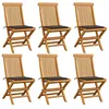 Image de Vidaxl Chaises De Jardin Et Coussins Taupe Lot De 6 Bois Teck Massif