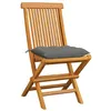 Image de vidaXL Chaises de jardin et coussins gris lot de 6 Bois de teck massif3065606