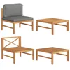 Image de vidaXL Salon de jardin 2 pcs avec coussins gris foncé Bois de teck316117