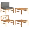 Image de Vidaxl Salon De Jardin 2 Pcs Avec Coussins Gris FoncÃ© Bois De Teck