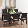 Image de vidaXL Ensemble à manger de jardin 7 pcs Résine tressée Noir