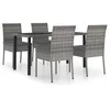 Image de vidaXL Vidaxl Ensemble De Salle À Manger De Jardin 5 Pcs Résine Tressée Gris