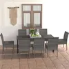 Image de vidaXL Ensemble à manger de jardin 9 pcs Résine tressée Gris