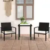 Image de vidaXL Ensemble à manger de jardin 3 pcs Résine tressée Noir