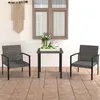 Image de vidaXL Ensemble à manger de jardin 3 pcs Résine tressée Gris