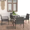Image de vidaXL Ensemble à manger de jardin 5 pcs Résine tressée Gris
