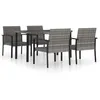 Image de Vidaxl Ensemble De Salle Ã Manger De Jardin 5 Pcs RÃ©sine TressÃ©e Gris