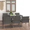 Image de vidaXL Ensemble à manger de jardin 7 pcs Résine tressée Gris