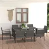 Image de vidaXL Ensemble à manger de jardin 9 pcs Résine tressée Gris