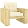 Image de vidaXL Vidaxl Chaise De Jardin Avec Coussins Crème Bois De Pin Imprégné