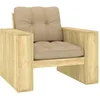 Image de vidaXL Vidaxl Chaise De Jardin Avec Coussins Beige Bois De Pin Impr¿¿Gn¿¿