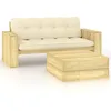 Image de Vidaxl Salon De Jardin 2 Pcs Avec Coussins Bois De Pin ImprÃ©gnÃ©