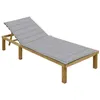 Image de vidaXL Chaise longue avec coussin gris Bois de pin imprégné3065820
