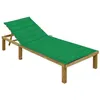 Image de vidaXL Chaise longue avec coussin vert Bois de pin imprégné3065824
