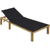 Image de vidaXL Vidaxl Chaise Longue Avec Coussin Noir Bois De Pin Imprégné