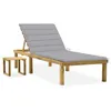 Image de vidaXL Chaise longue de jardin avec table et coussin Pin imprégné3065835