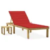 Image de vidaXL Chaise longue de jardin avec table et coussin Pin imprégné3065840