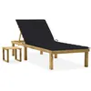 Image de vidaXL Chaise longue de jardin avec table et coussin Pin imprégné3065841