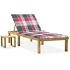 Image de vidaXL Vidaxl Chaise Longue De Jardin Avec Table Et Coussin Pin Imprégné