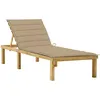 Image de vidaXL Vidaxl Chaise Longue Avec Coussin Beige Bois De Pin Imprégné