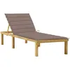 Image de vidaXL Vidaxl Chaise Longue Avec Coussin Taupe Bois De Pin Imprégné