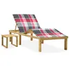 Image de vidaXL Chaise longue de jardin avec table et coussin Pin imprégné3065877
