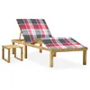 Image de vidaXL Vidaxl Chaise Longue De Jardin Avec Table Et Coussin Pin Imprégné