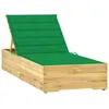 Image de vidaXL Vidaxl Chaise Longue Avec Coussin Vert Bois De Pin Imprégné