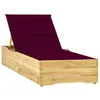 Image de vidaXL Chaise longue avec coussin bordeaux Bois de pin imprégné3065918