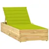 Image de vidaXL Vidaxl Chaise Longue Avec Coussin Vert Vif Bois De Pin Imprégné