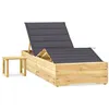 Image de vidaXL Chaise longue de jardin avec table et coussin Pin imprégné3065954