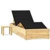 Image de vidaXL Chaise longue de jardin avec table et coussin Pin imprégné3065961