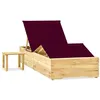 Image de vidaXL Chaise longue de jardin avec table et coussin Pin imprégné3065963