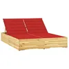 Image de vidaXL Chaise longue double et coussins rouge Bois de pin imprégné3065975
