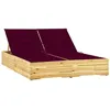 Image de vidaXL Chaise longue double et coussins bordeaux Bois de pin imprégné3065978