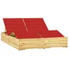 Image de vidaXL Chaise longue double et coussins rouge Bois de pin imprégné3065990