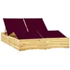Image de vidaXL Chaise longue double et coussins bordeaux Bois de pin imprégné3065993