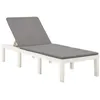 Image de vidaXL Chaise longue avec coussin Plastique Blanc315828