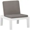 Image de vidaXL Chaise de salon de jardin avec coussin Plastique Blanc