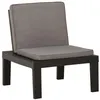 Image de vidaXL Chaise de salon de jardin avec coussin Plastique Gris